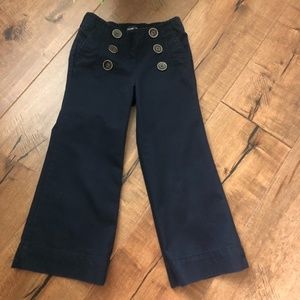 GAP Girls Navy Wide Leg Sailor Trousers- 4T- Cute!